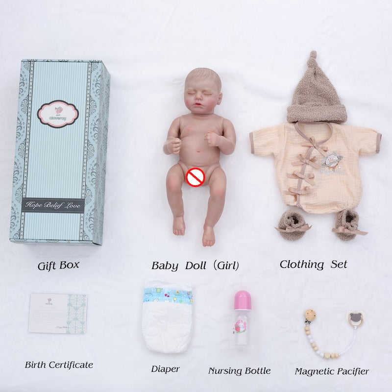Cloveray Adorable Sleeping Lifelike Newborn Girl Baby Doll 20 Inch