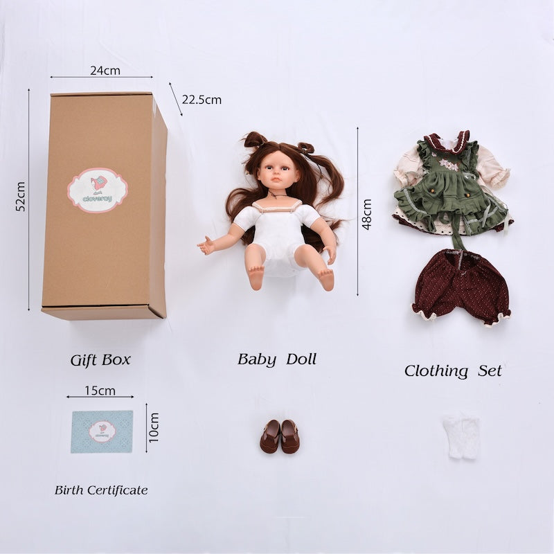 Cloveray Hand-painted Collectible Porcelain Dolls 22 Inch Country-style Dress Up Porcelain Dolls