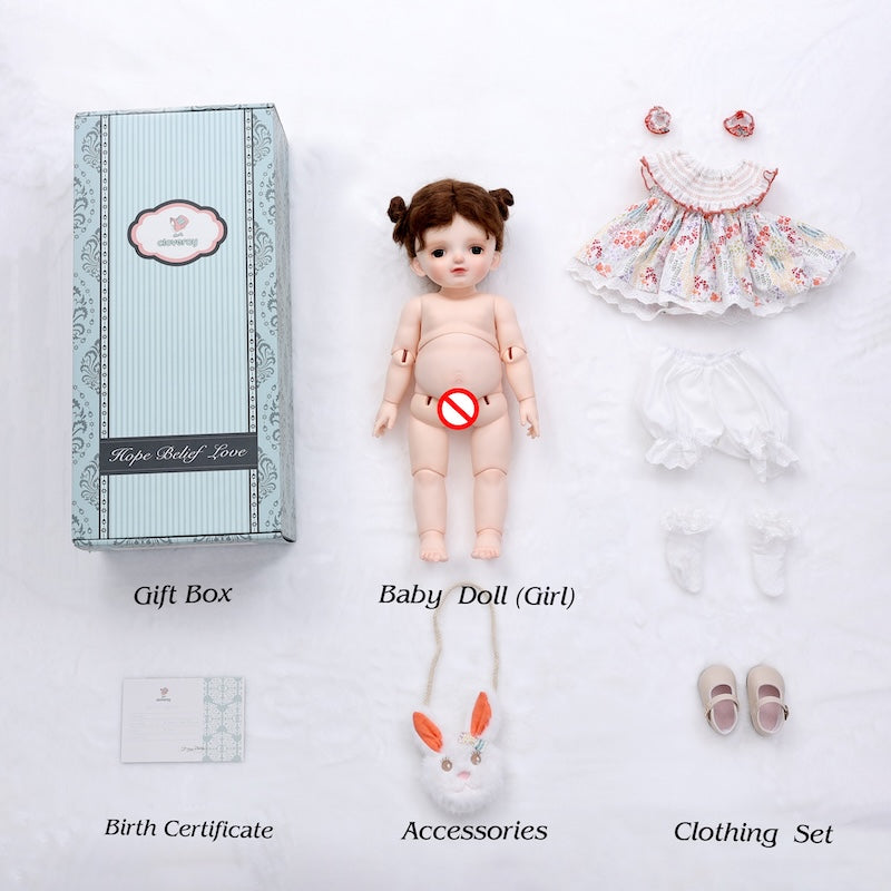 Cloveray Reborn Girl 20 Inch Hard Vinyl Lifelike Newborn BJD Toddler Dolls for Kids