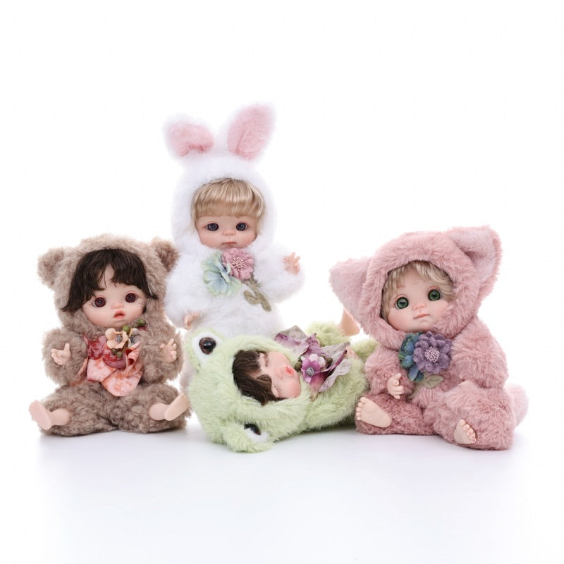 Cloveray Fuzzy Frog Baby Doll 10 inch Cute Collectible Plush Gift for Birthdays Name Coco