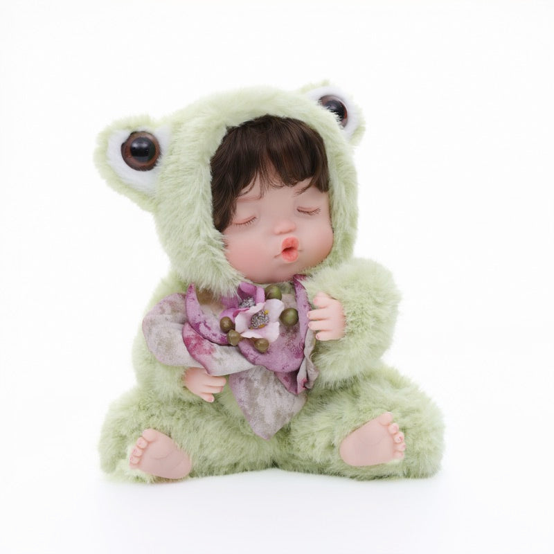 Cloveray Fuzzy Frog Baby Doll 10 inch Cute Collectible Plush Gift for Birthdays Name Coco