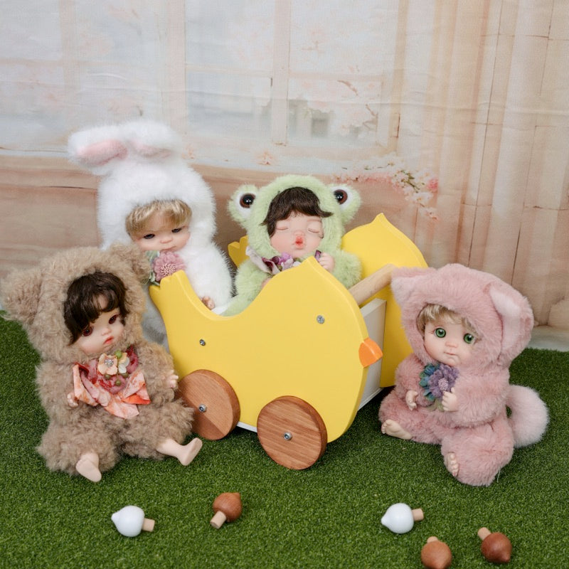 Cloveray Fuzzy Frog Baby Doll 10 inch Cute Collectible Plush Gift for Birthdays Name Coco