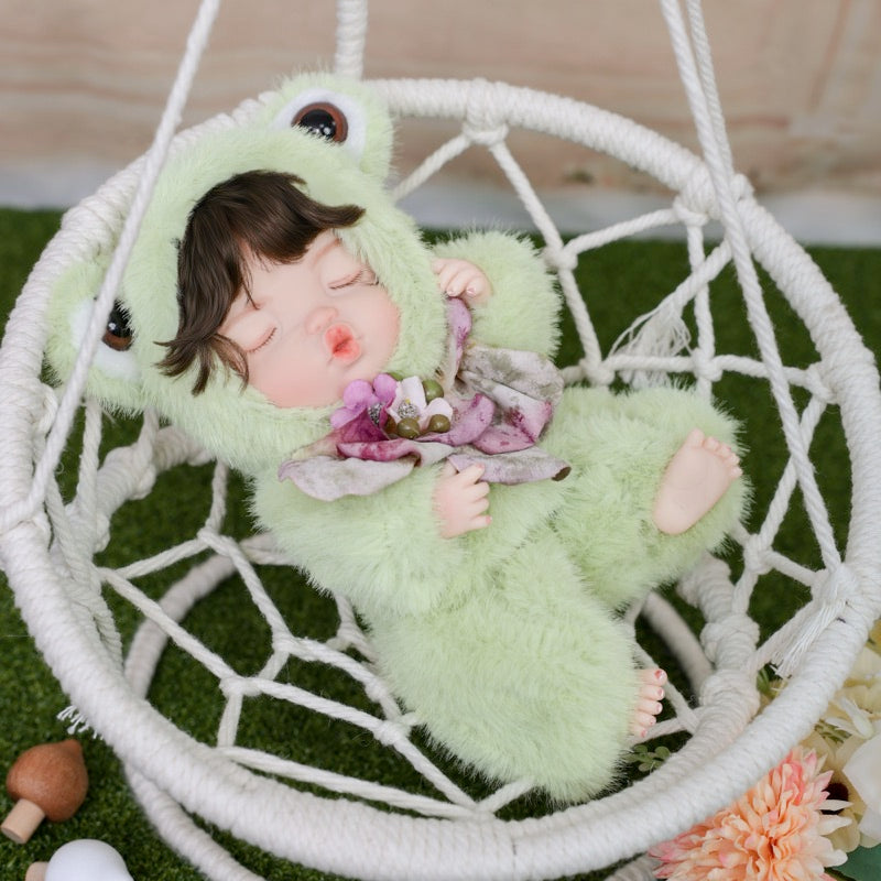 Cloveray Fuzzy Frog Baby Doll 10 inch Cute Collectible Plush Gift for Birthdays Name Coco