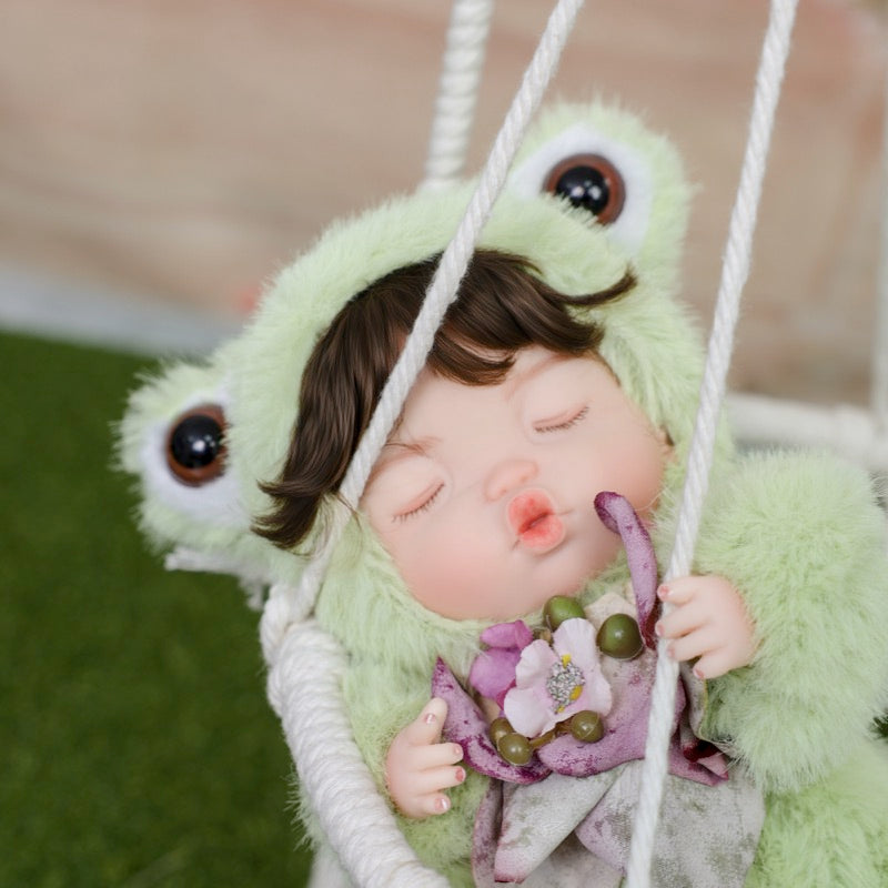 Cloveray Fuzzy Frog Baby Doll 10 inch Cute Collectible Plush Gift for Birthdays Name Coco