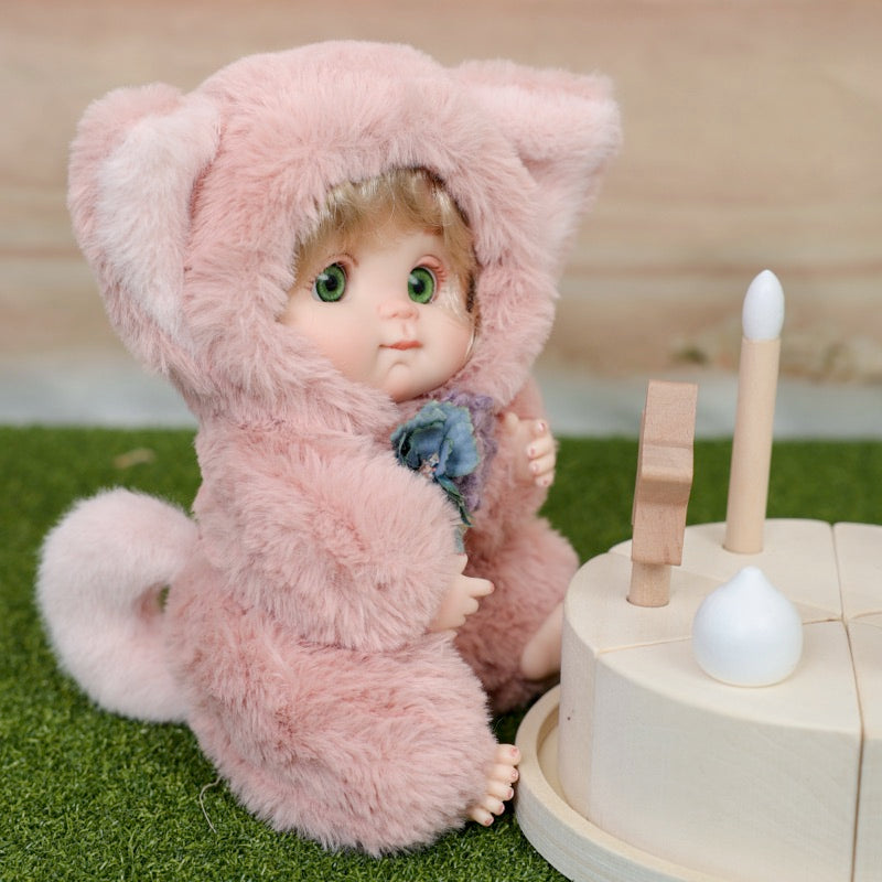 Cloveray Premium Plush Fox Baby Doll 10 inch Ultra-Soft Animal Costume Toy Dolls Name Coco
