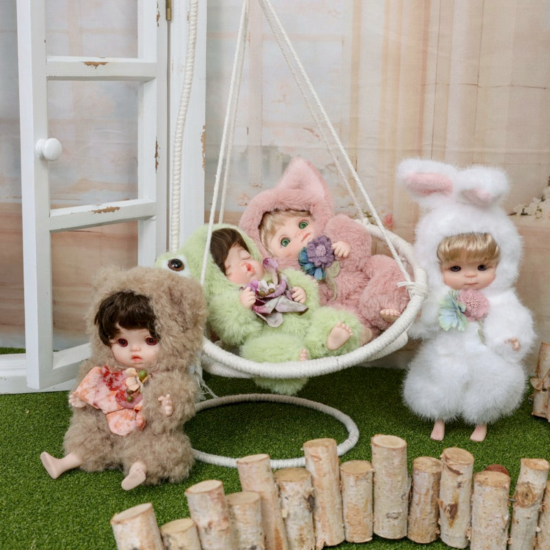 Cloveray Fuzzy Frog Baby Doll 10 inch Cute Collectible Plush Gift for Birthdays Name Coco