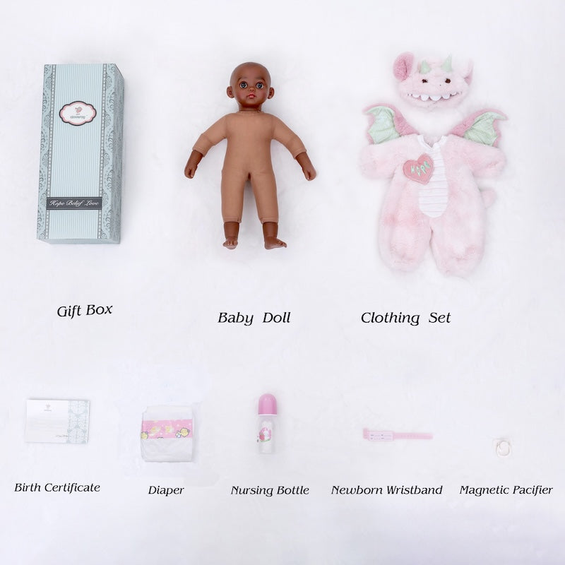 Cloveray 18 Inch Black African American Lifelike  Reborn Baby Dolls