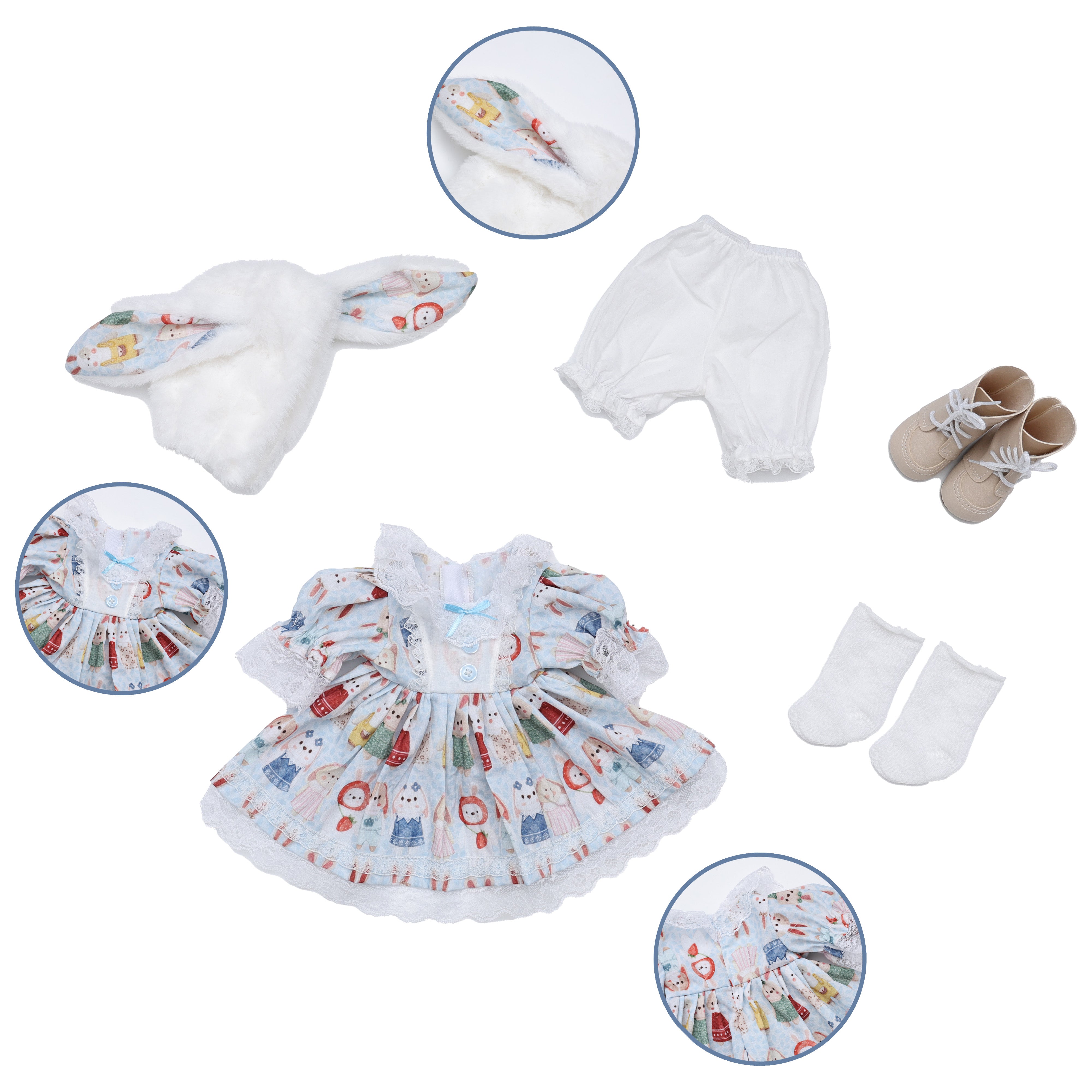 Cloveray 18-Inch Whimsical Fairy Tale Print Doll Dress