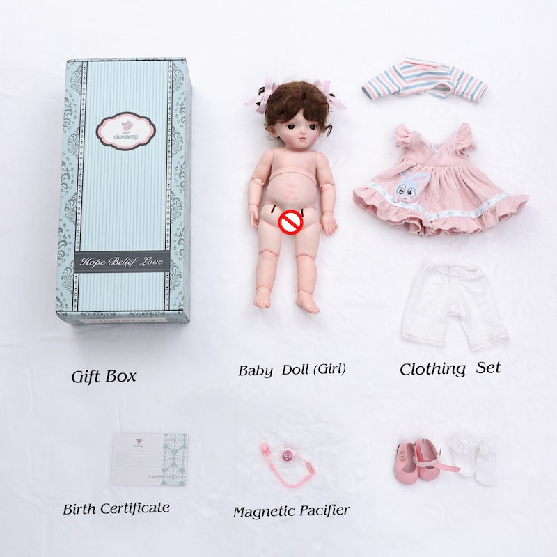 Cloveray Hard Vinyl Realistic Reborn Toddler Girl Dolls BJD