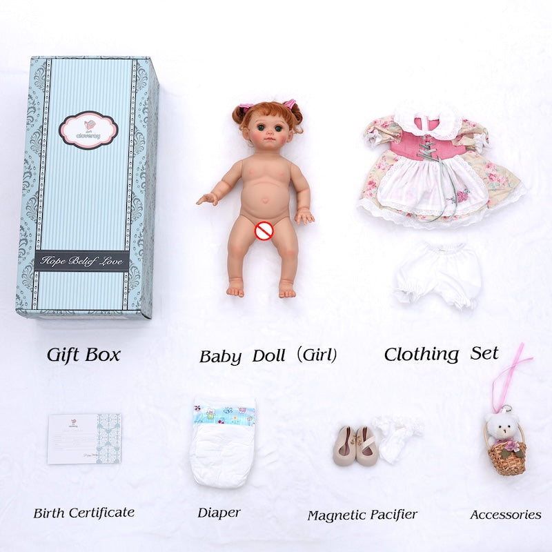 Cloveray 18 inch Lifelike Dress Up Reborn Girl Baby Dolls