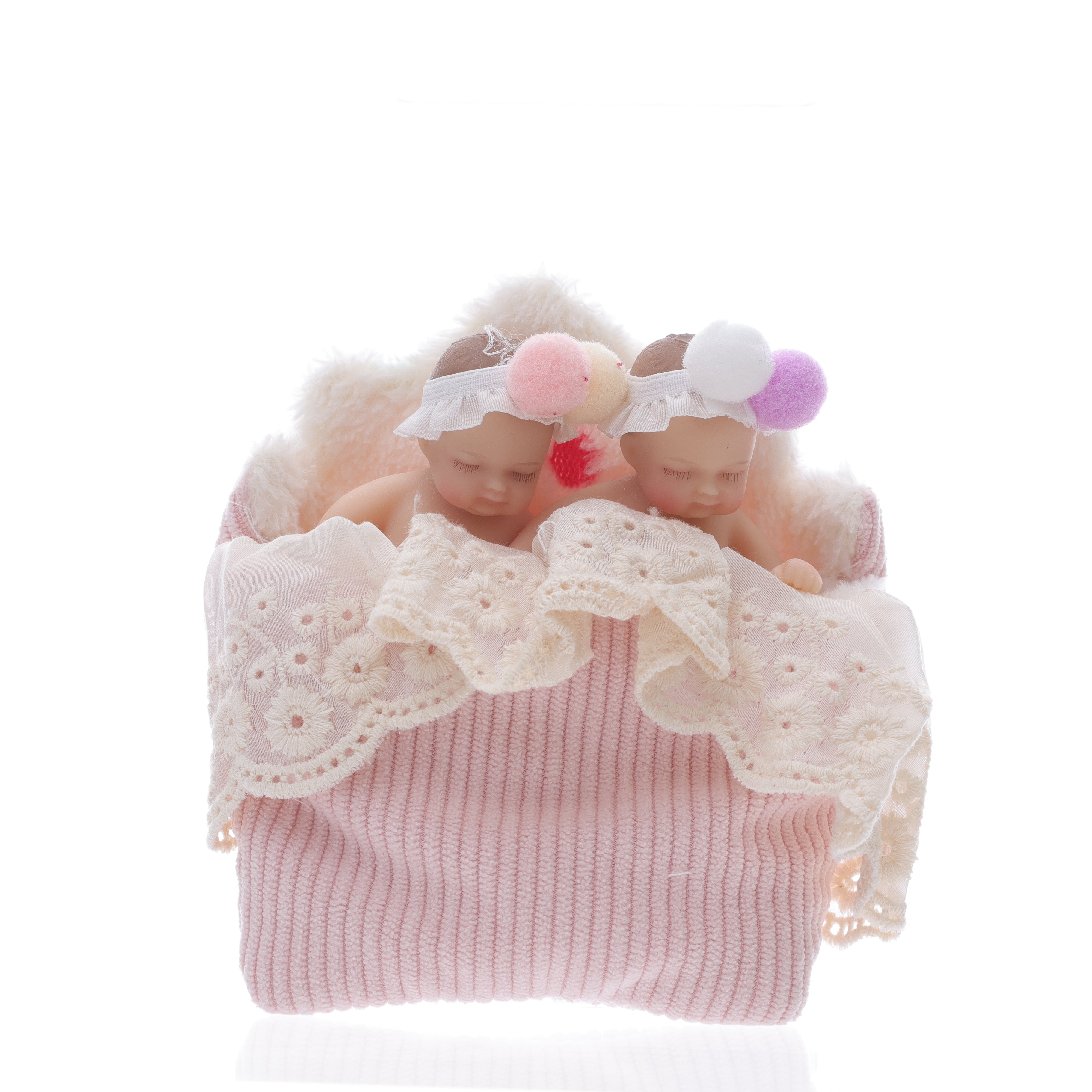 Cloveray Lifelike Silicone Reborn  twins Baby Doll 4Inch