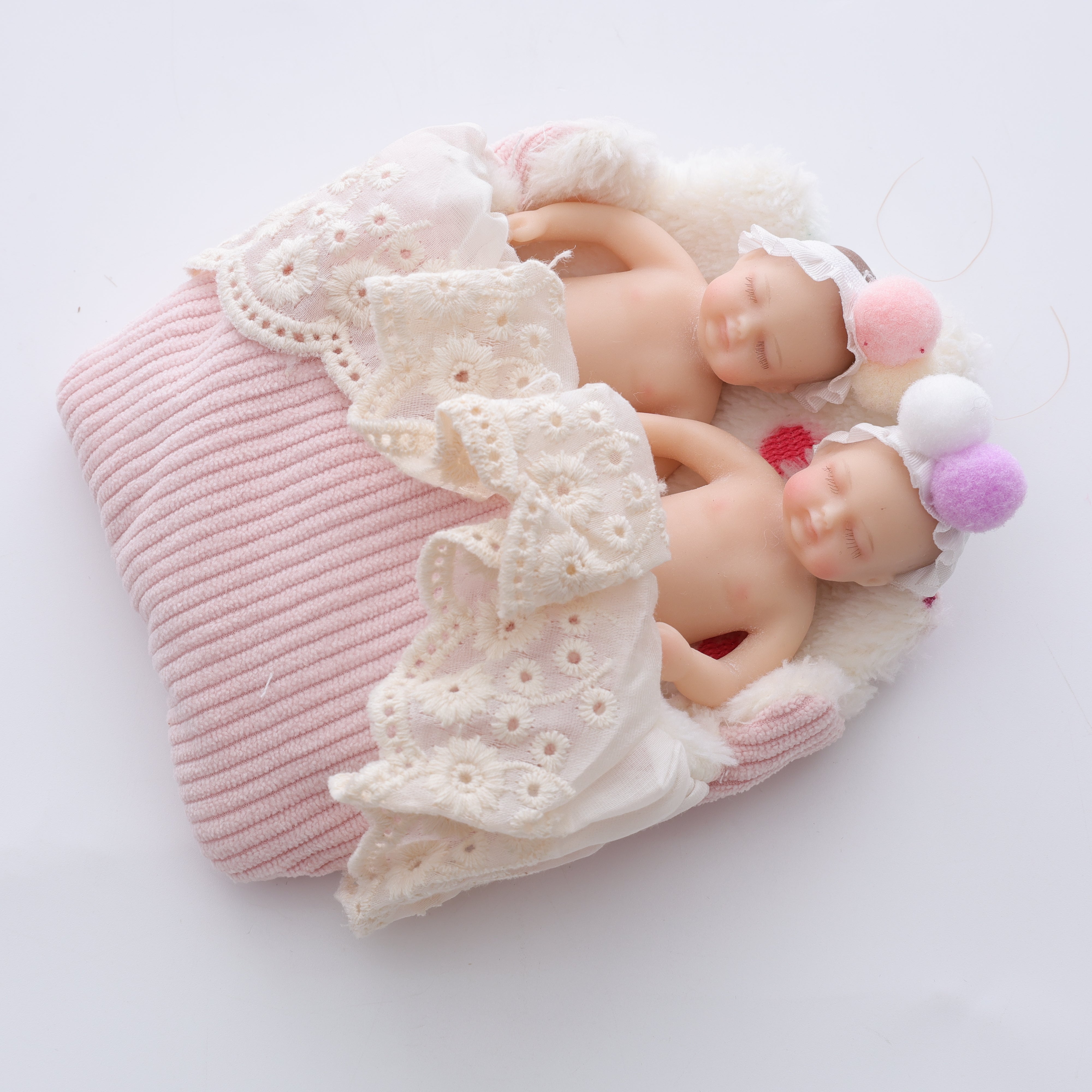Cloveray Lifelike Silicone Reborn  twins Baby Doll 4Inch