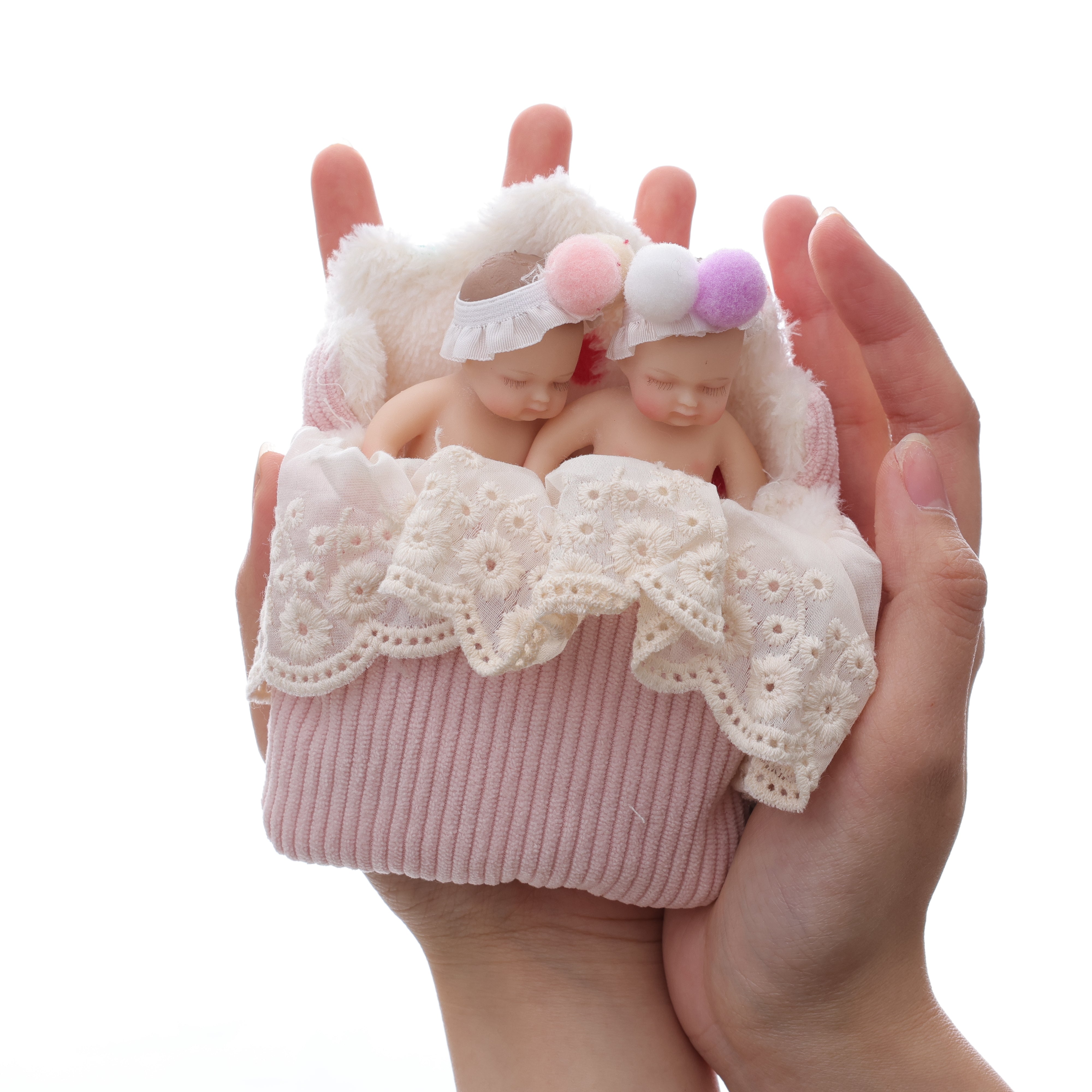 Cloveray Lifelike Silicone Reborn  twins Baby Doll 4Inch