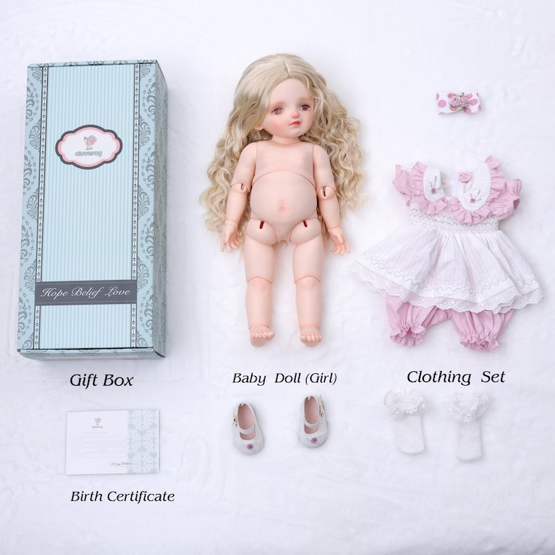Cloveray 20 Inch Rigid Vinyl Lifelike Reborn BJD Toddler Dolls for Child