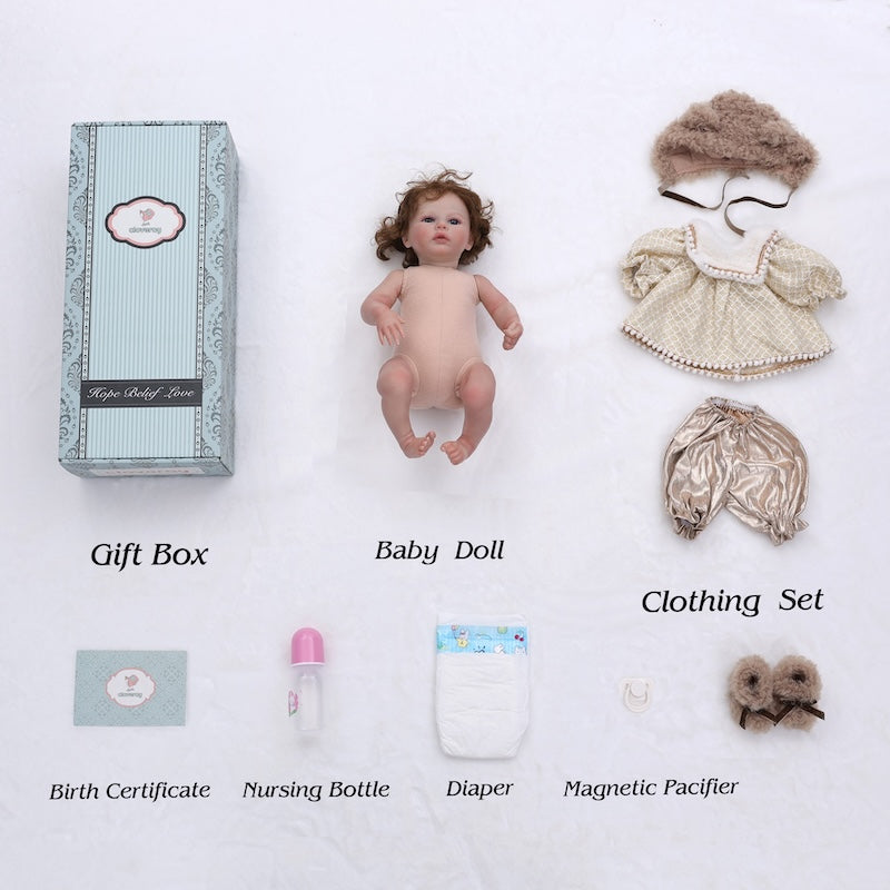 Cloveray Newborn Realistic Lifelike Reborn Baby Dolls with Soft Cloth Body for Kids Birthday Present