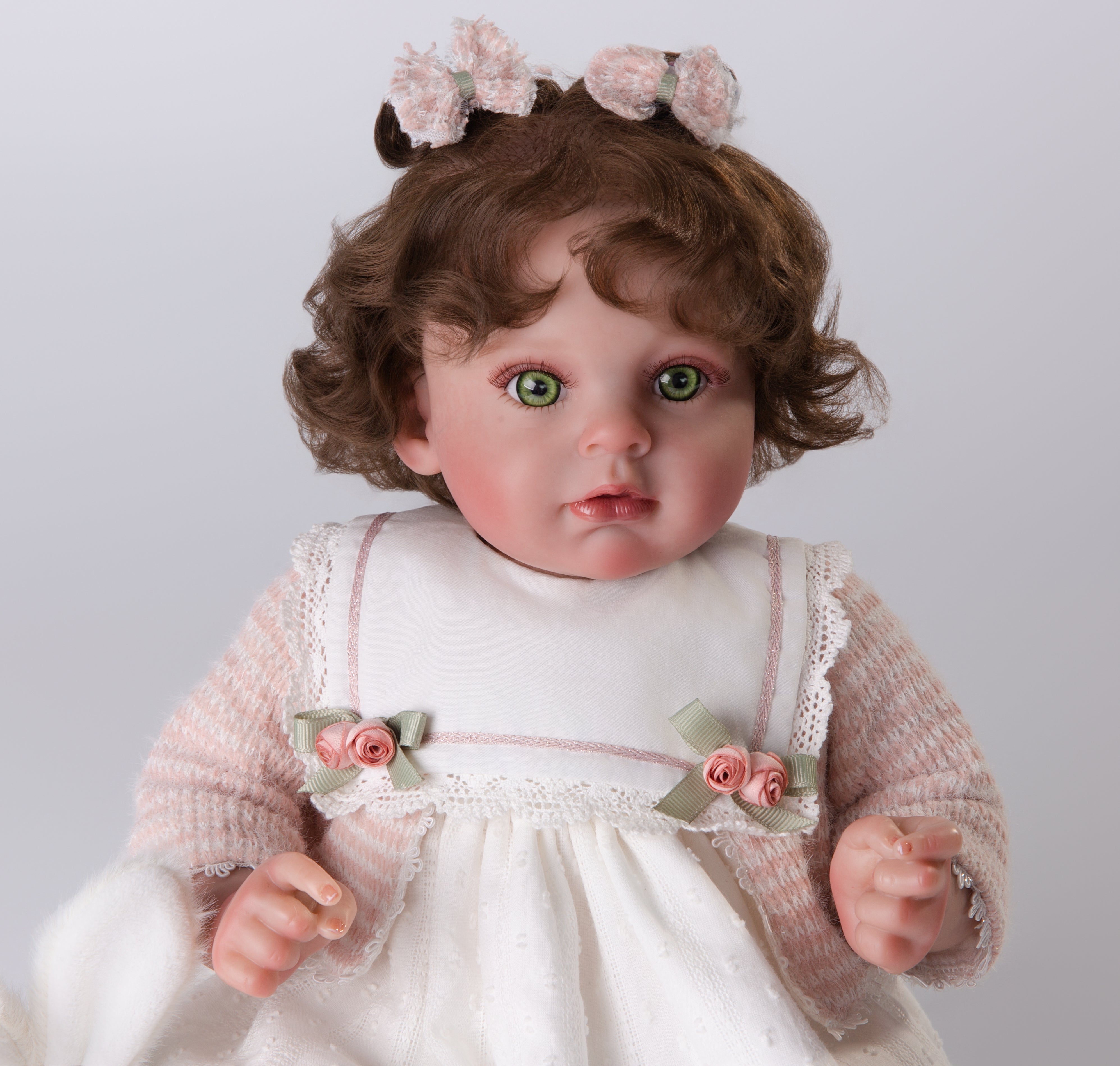 Cloveray Reborn doll 24 inches (60 cm) realistic, vinyl, with acrylic eyes, soft body, collectible toy for children and adults