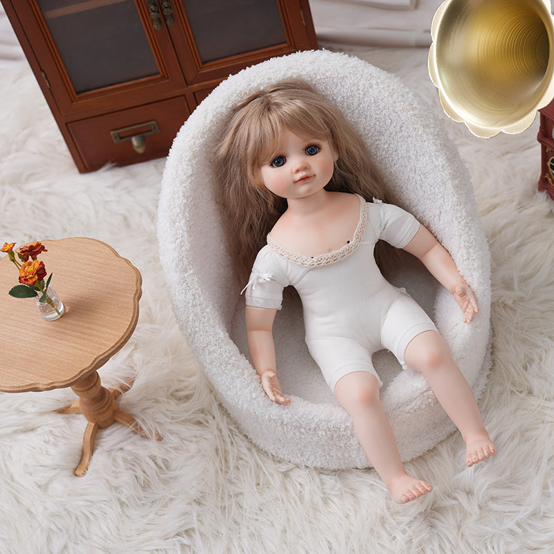 Cloveray 16‑Inch Porcelain Fabric Country‑Style Dress-up Doll Collectible with Fully Hand‑Painted Face‑Up