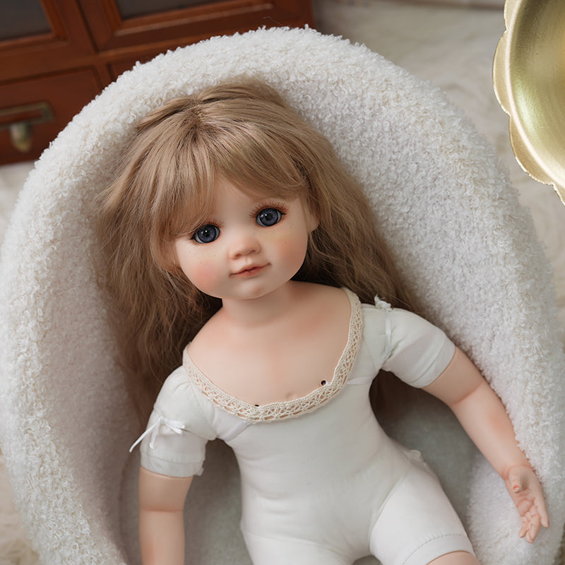 Cloveray 16‑Inch Porcelain Fabric Country‑Style Dress-up Doll Collectible with Fully Hand‑Painted Face‑Up