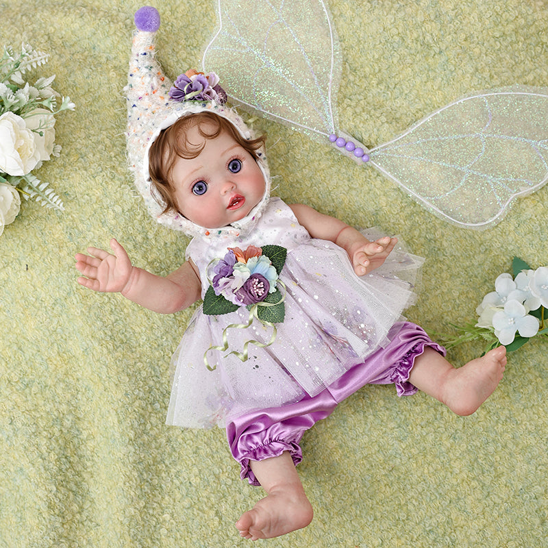 Cloveray 18 Inch Vinyl Lifelike Reborn Baby Doll with Magnetic Wings
